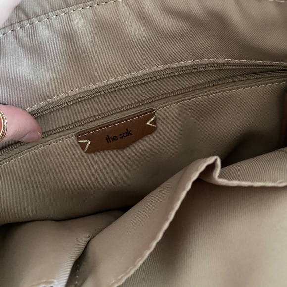 THE SAK De Young Pebbled Slate Gray Leather Hobo Tote Supple Shoulder Bag - Picture 4 of 10